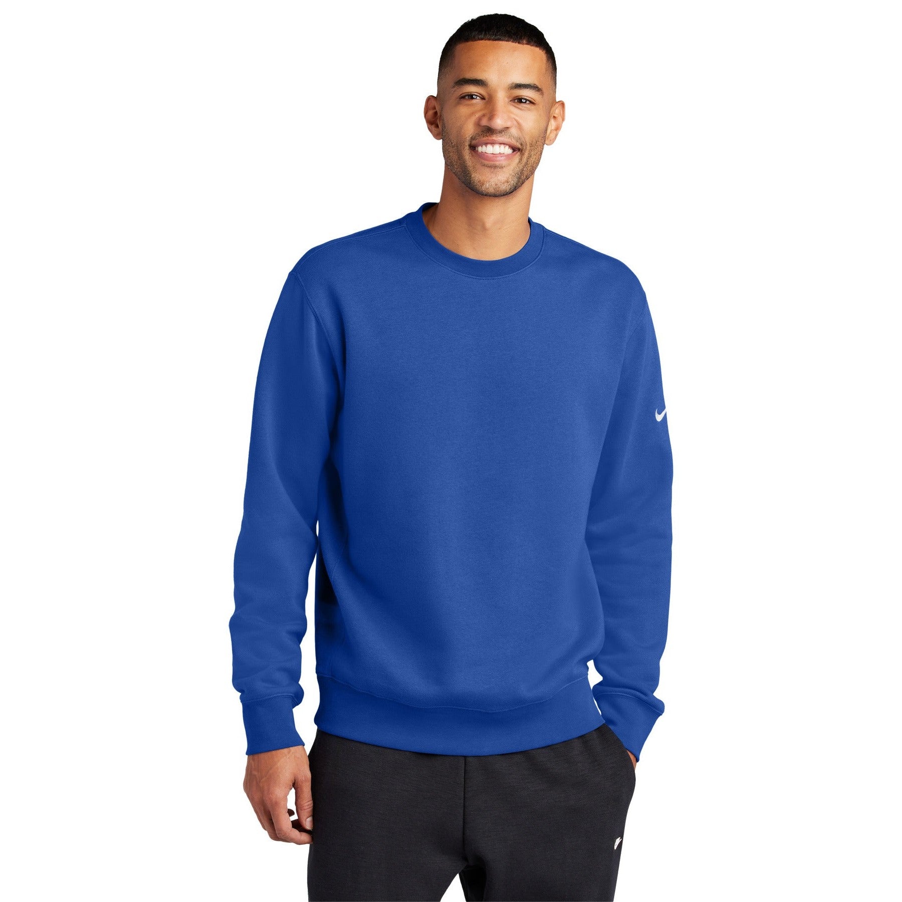 Nike-Nike Club Fleece Sleeve Swoosh Crew NKFD9863-MedTech-4
